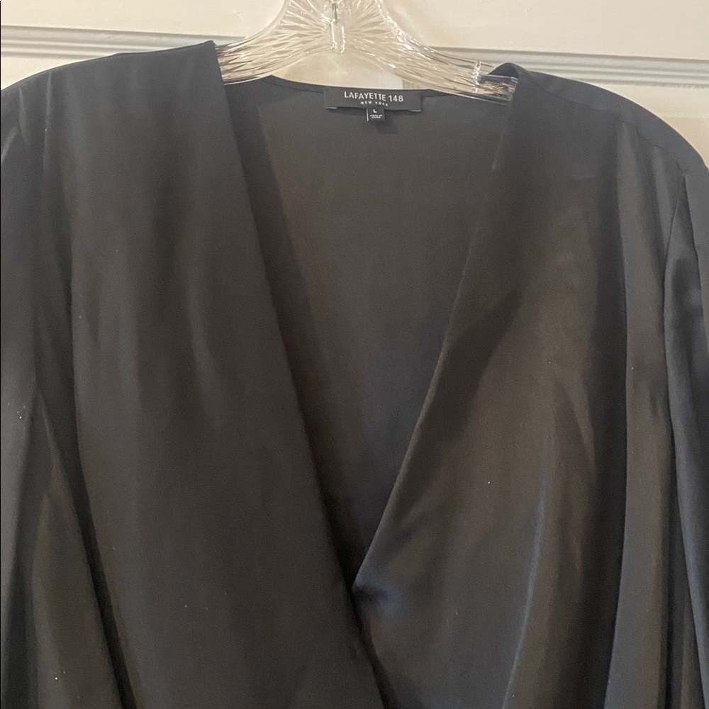 Lafayette 148 Silk Draped Blouse. Sz. L
